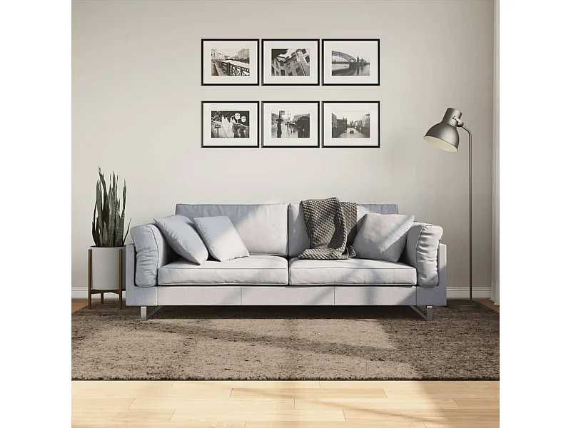 Tappeto a Pelo Lucido Lungo ISTAN Effetto Grigio 160x230 cm