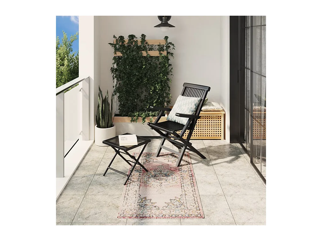 Vloerkleed ARBIZU binnen en buiten vintage stijl 80x150 cm