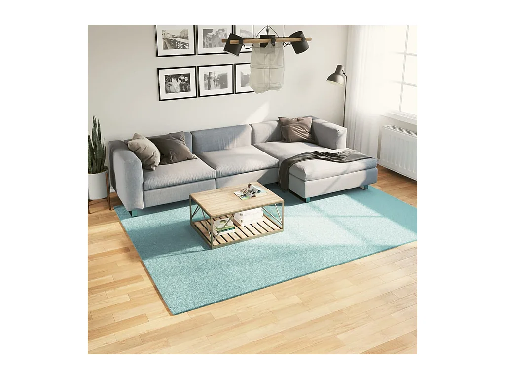 Tapis OVIEDO à poils courts vert 200x280 cm