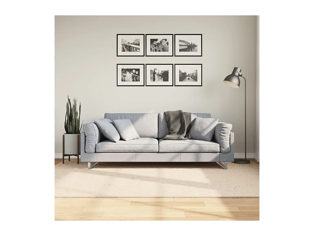 Teppich HUARTE Kurzflor Weich und Waschbar Beige 160x230 cm