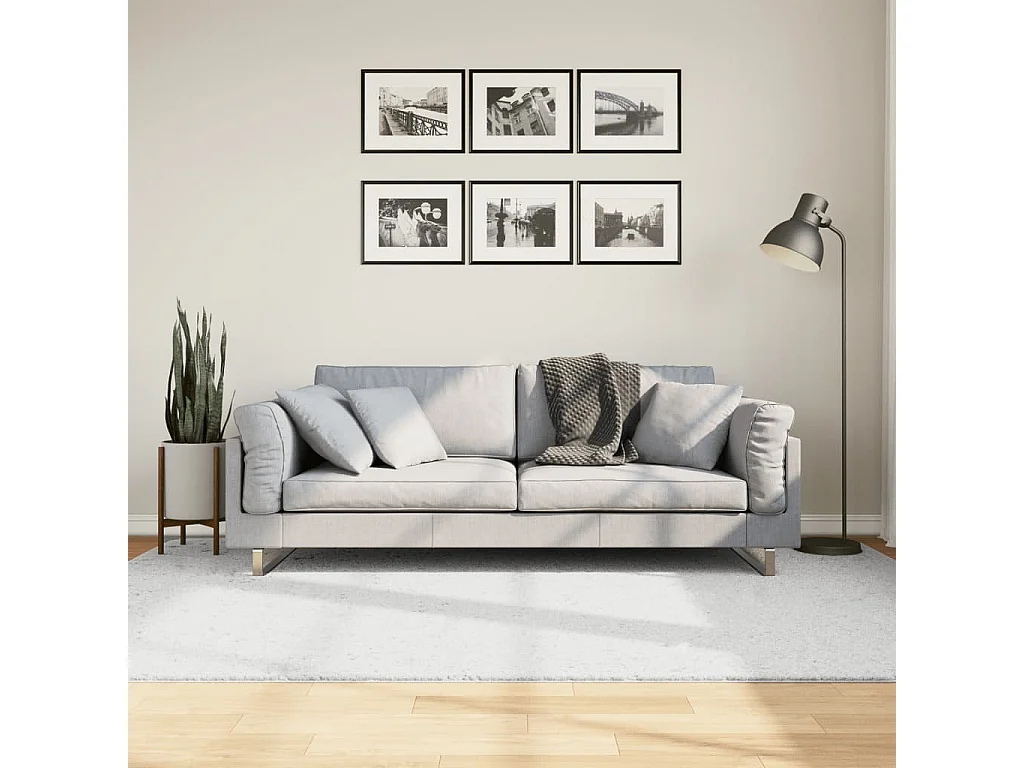 Tapete de pelo curto OVIEDO 160x230 cm cinzento