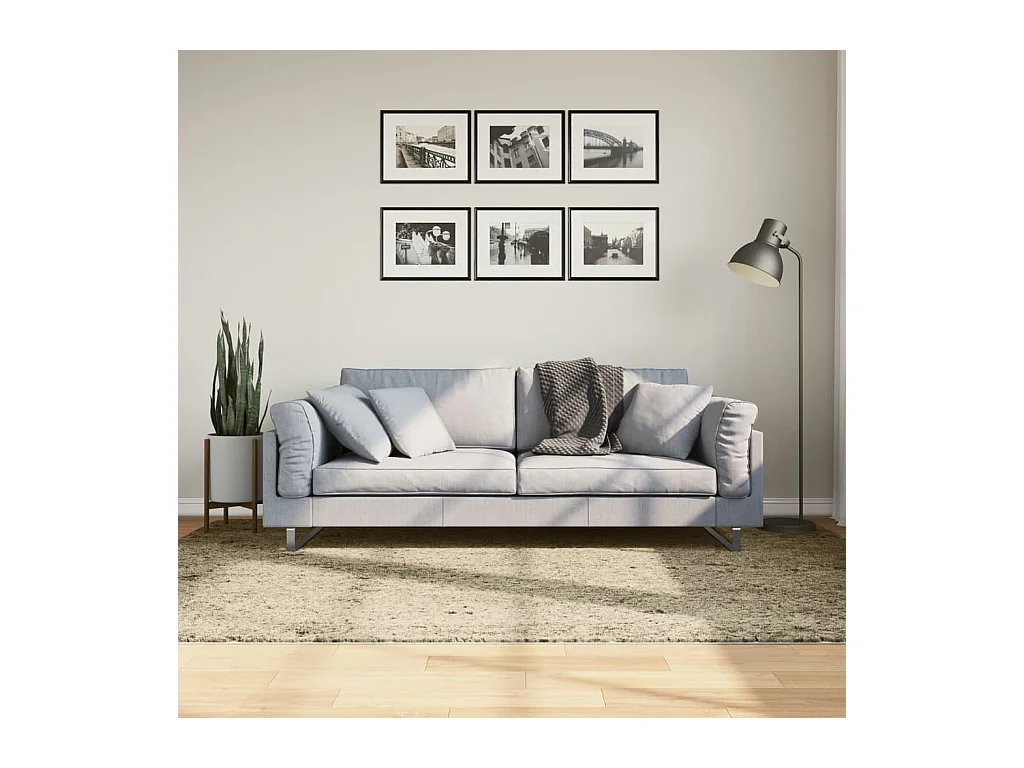 Tapis shaggy PAMPLONA poils longs moderne doré 160x230 cm