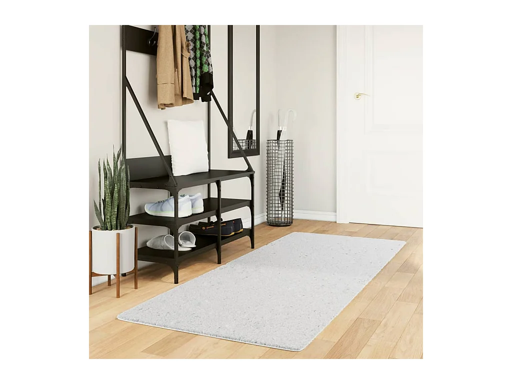 Tapis OVIEDO à poils courts gris 80x200 cm