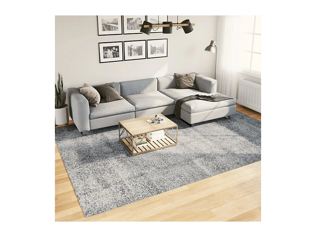 Teppich Shaggy Hochflor Modern Blau 240x340 cm