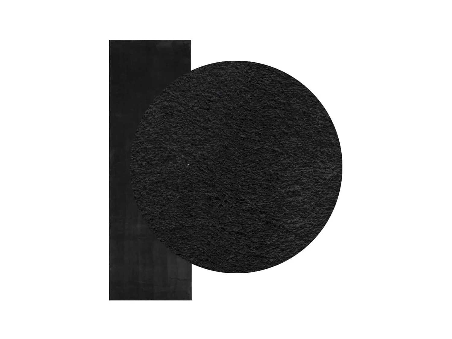 Teppich HUARTE Kurzflor Weich und Waschbar Schwarz 80x250 cm