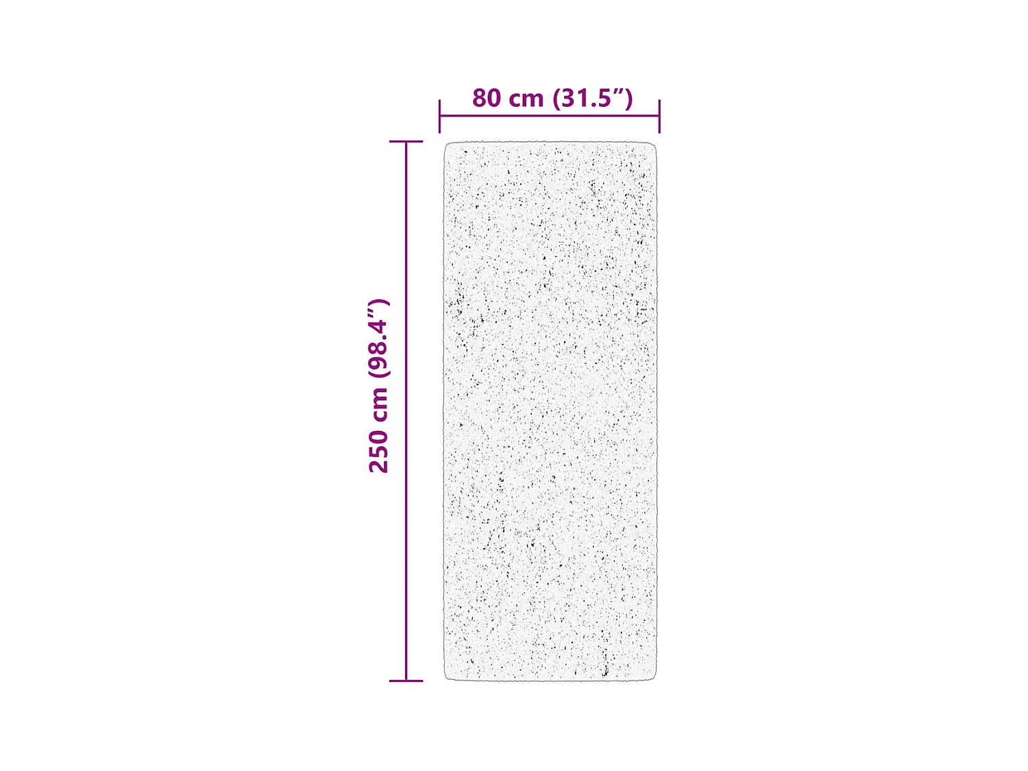 Tapis HUARTE à poils courts doux et lavable noir 80x250 cm