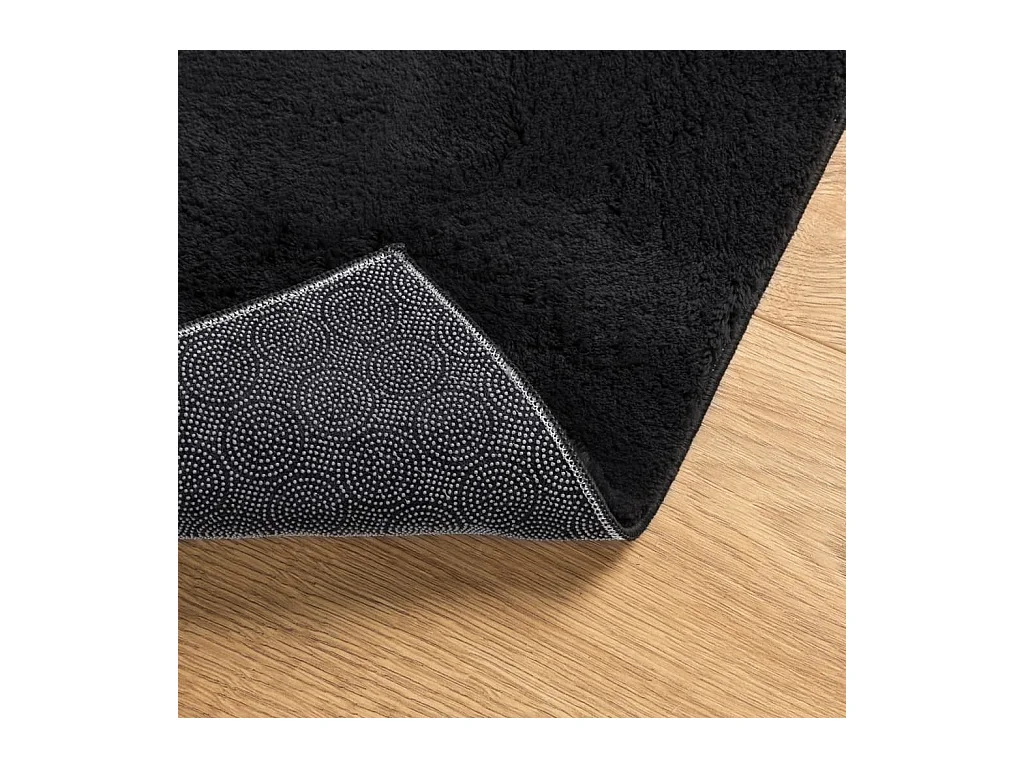 Tapis HUARTE à poils courts doux et lavable noir 80x250 cm