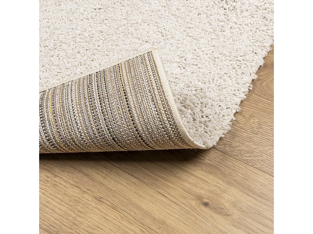 Tapis shaggy PAMPLONA poils longs moderne crème 140x200 cm