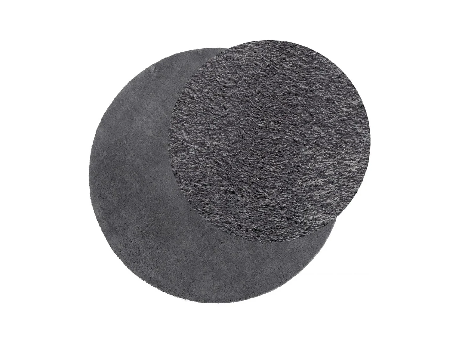 Alfombra de pelo corto suave lavable HUARTE antracita Ø 80 cm
