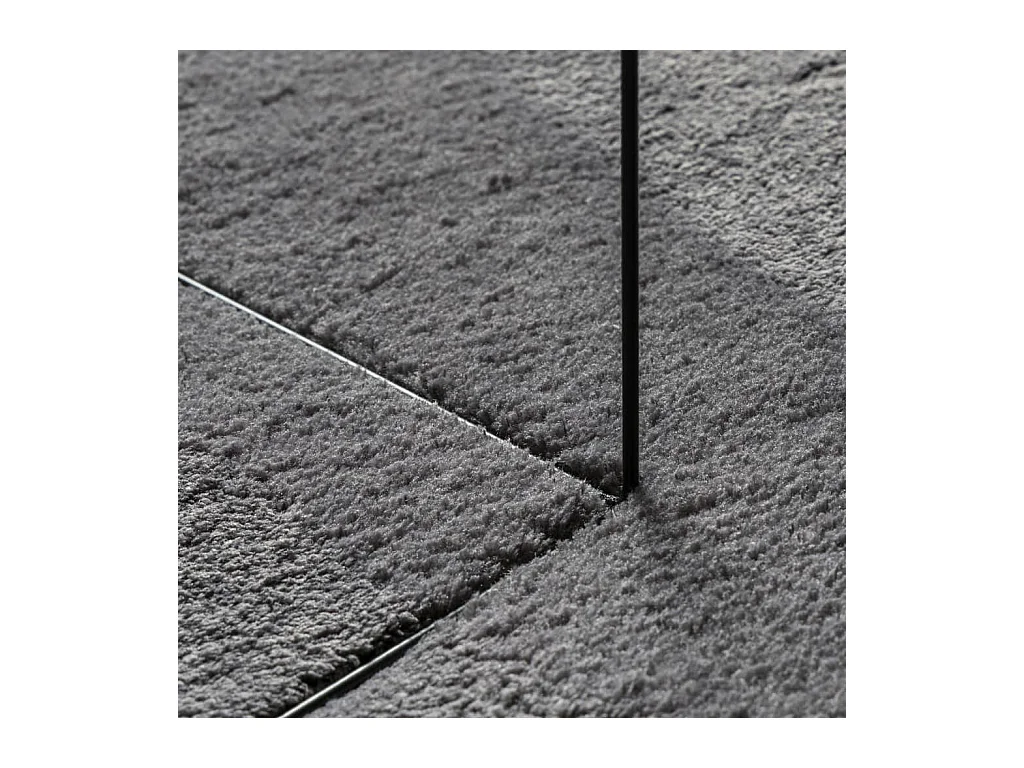 Alfombra de pelo corto suave lavable HUARTE antracita Ø 80 cm