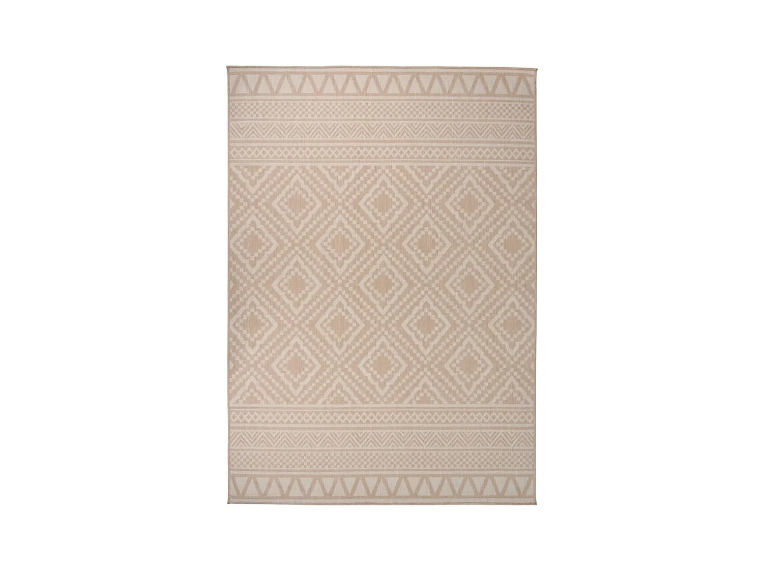 Tapis à tissage plat d'extérieur 140x200 cm Rayures brunes