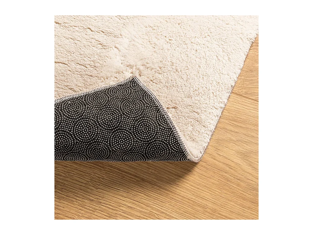 Teppich HUARTE Kurzflor Weich und Waschbar Beige 80x200 cm