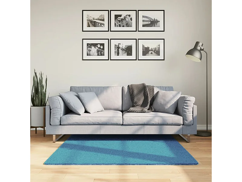 Teppich OVIEDO Kurzflor Türkis 120x120 cm