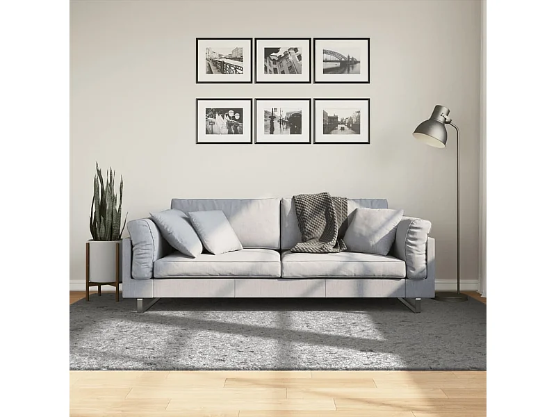 Tappeto Shaggy PAMPLONA a Pelo Lungo Moderno Grigio 160x230 cm