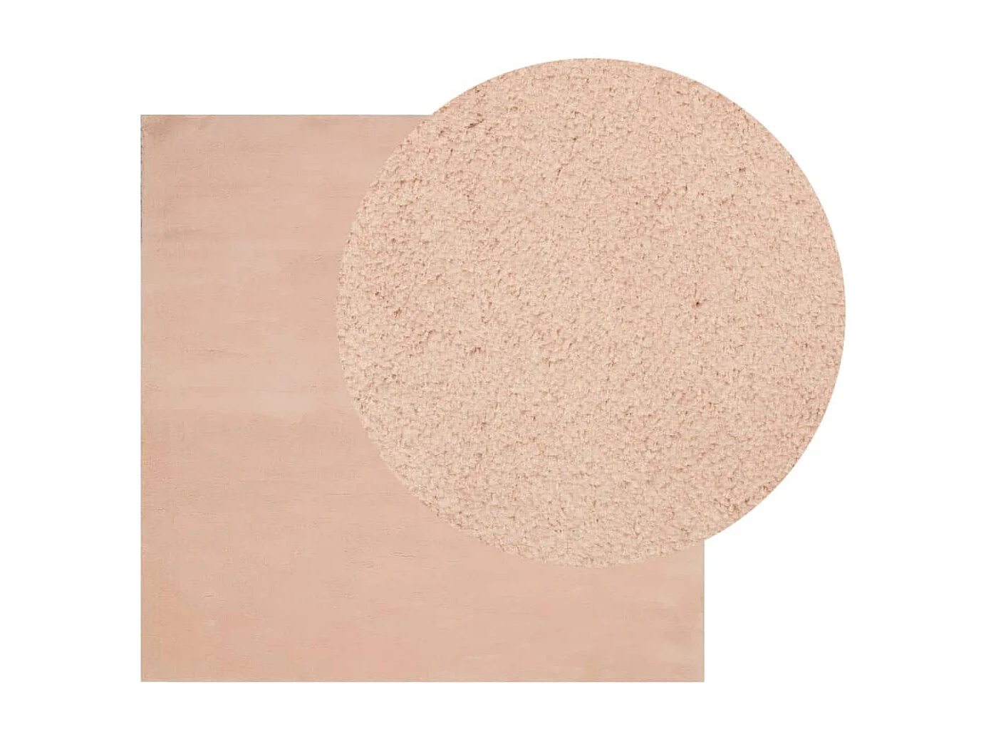 Tapis HUARTE à poils courts doux lavable rouge clair 120x120 cm