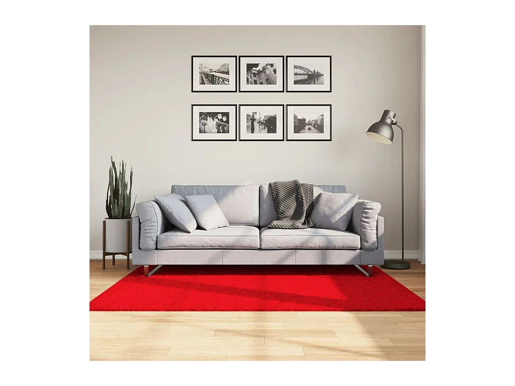 Tapis OVIEDO à poils courts rouge 120x170 cm
