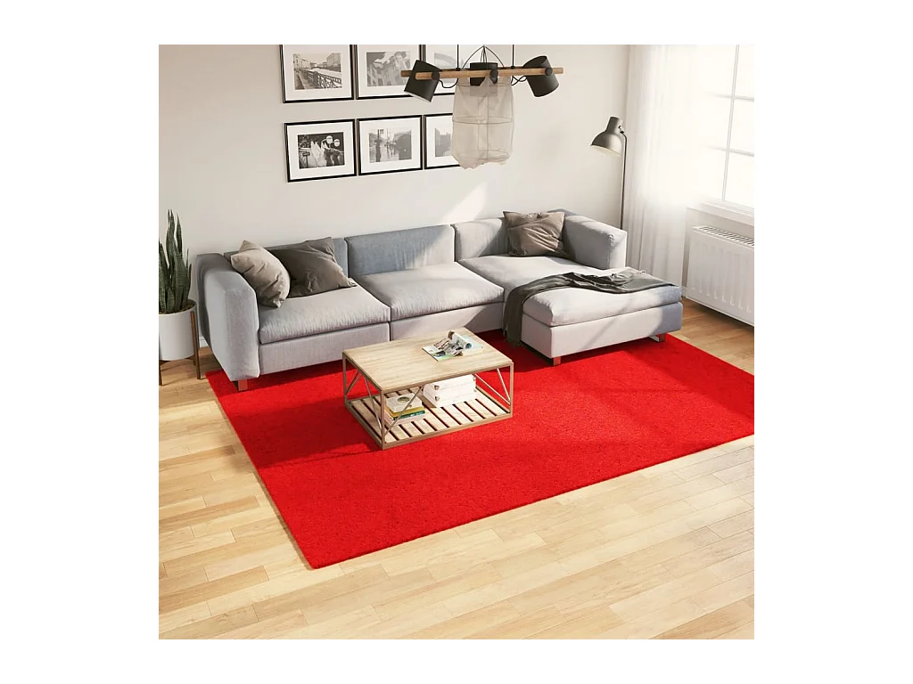 Tapis OVIEDO à poils courts rouge 200x280 cm