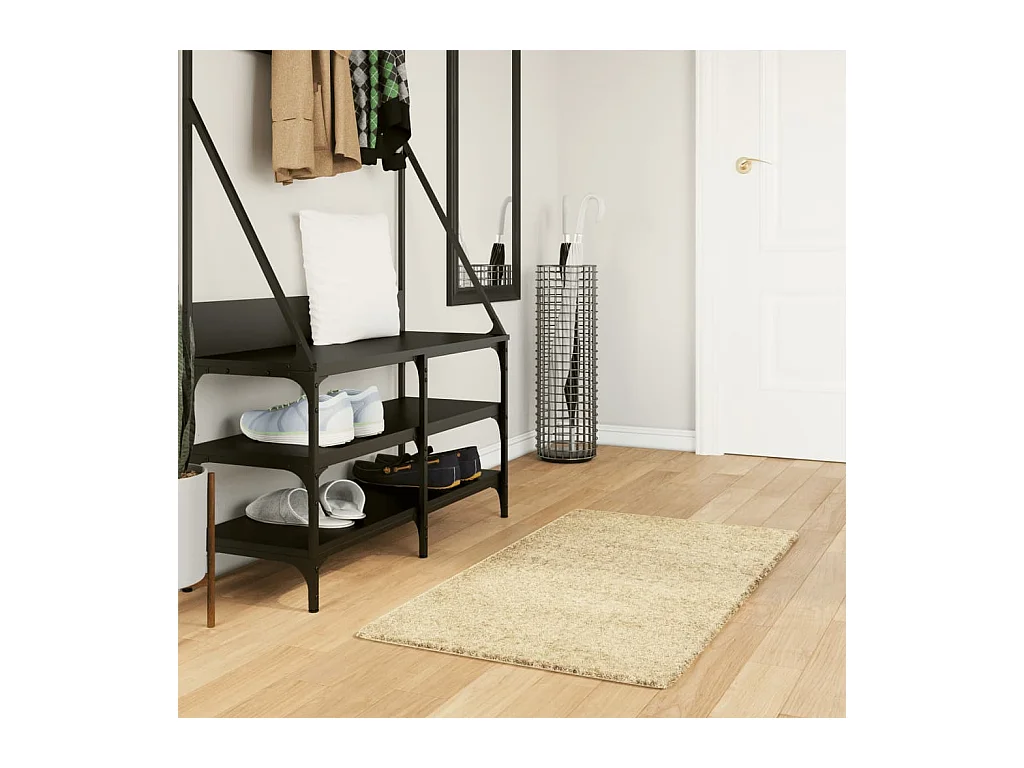 Tapis shaggy PAMPLONA poils longs moderne doré 60x110 cm