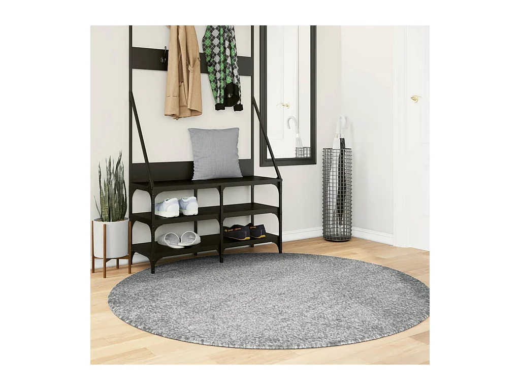 Tapis shaggy PAMPLONA poils longs moderne vert Ø 160 cm