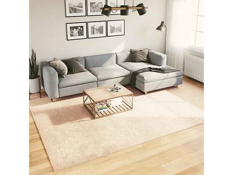 Teppich HUARTE Kurzflor Weich und Waschbar Beige 240x340 cm