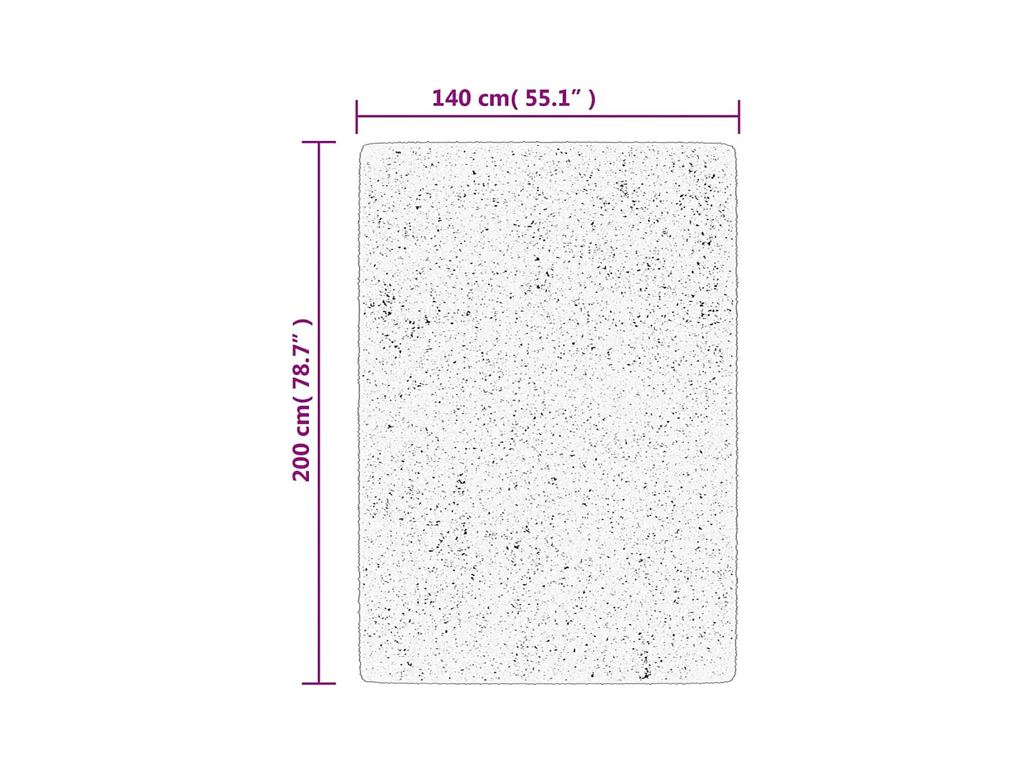 Alfombra pelo largo aspecto brillante ISTAN gris 140x200 cm