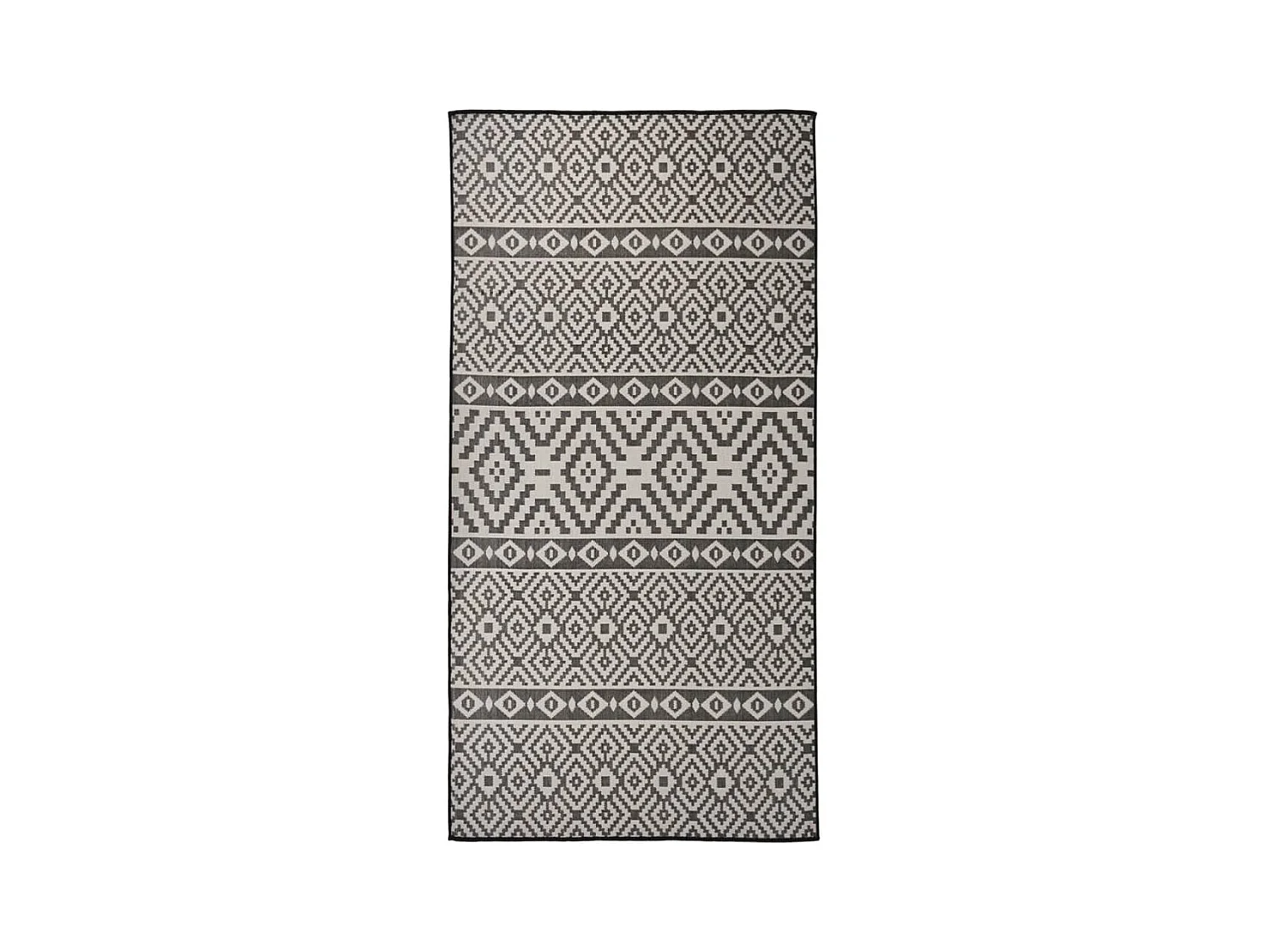 Tapis à tissage plat d'extérieur 100x200 cm Rayures noires