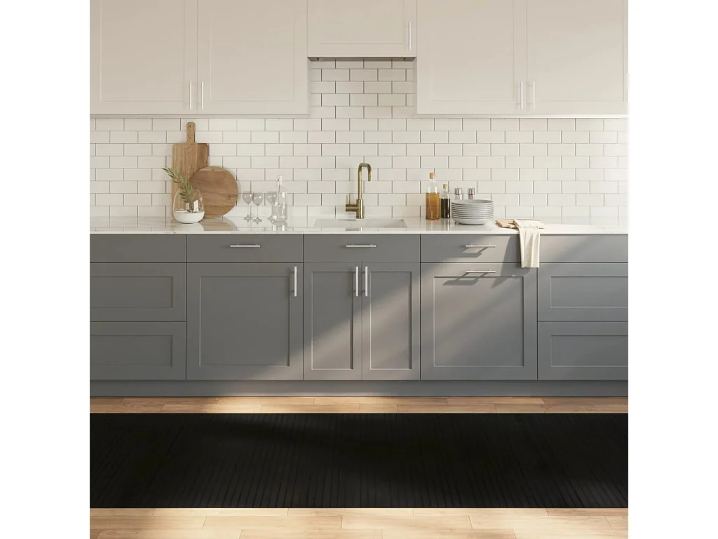 Tapete retangular 100x500 cm bambu preto