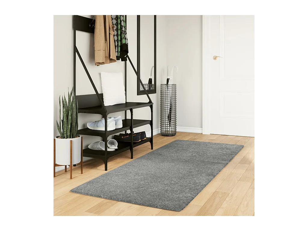 Tapis shaggy PAMPLONA poils longs moderne vert 80x200 cm