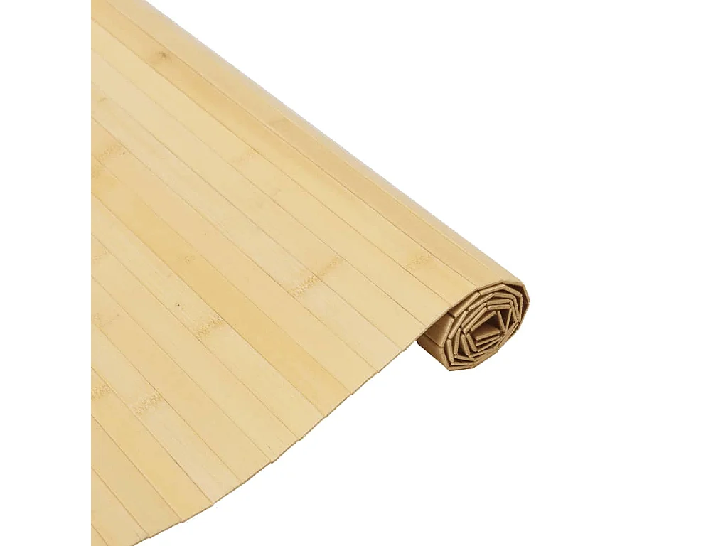 Tapis rectangulaire naturel clair 80x300 cm bambou