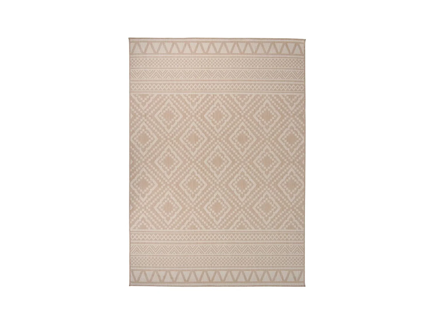 Tapis à tissage plat d'extérieur 120x170 cm Rayures brunes