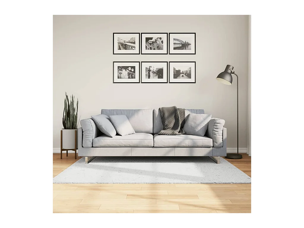 Tapis OVIEDO à poils courts gris 120x170 cm