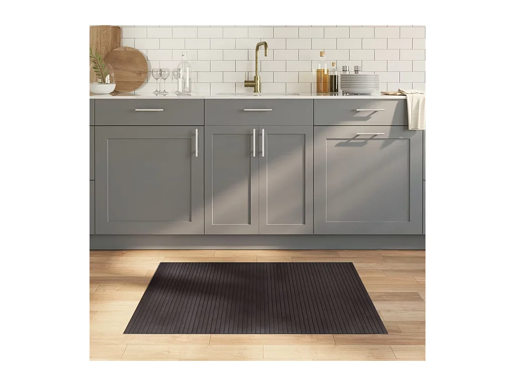 Tappeto Rettangolare Marrone Scuro 80x100 cm in Bambù