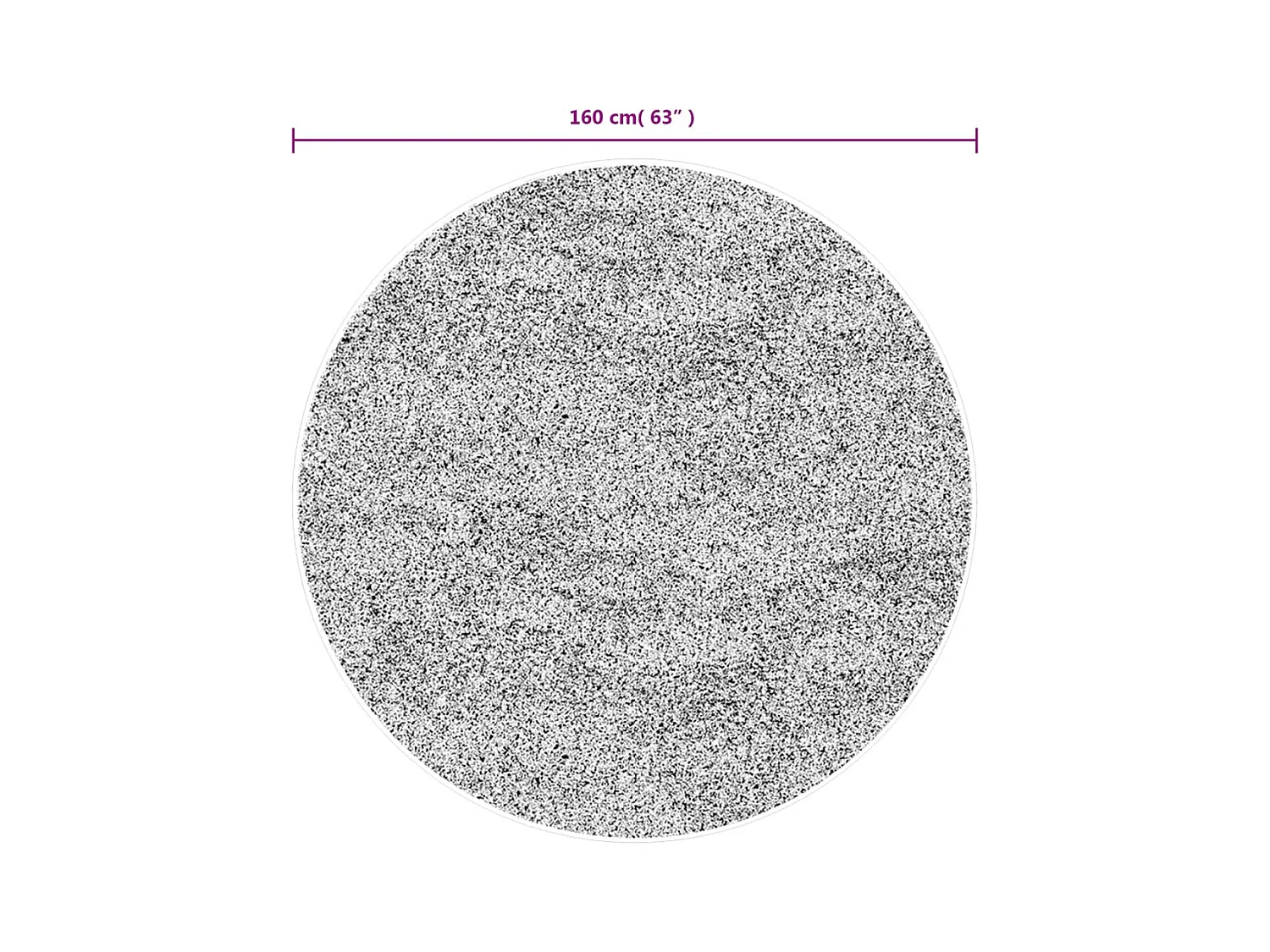 Tapis ISTAN à poils longs aspect brillant anthracite Ø 160 cm