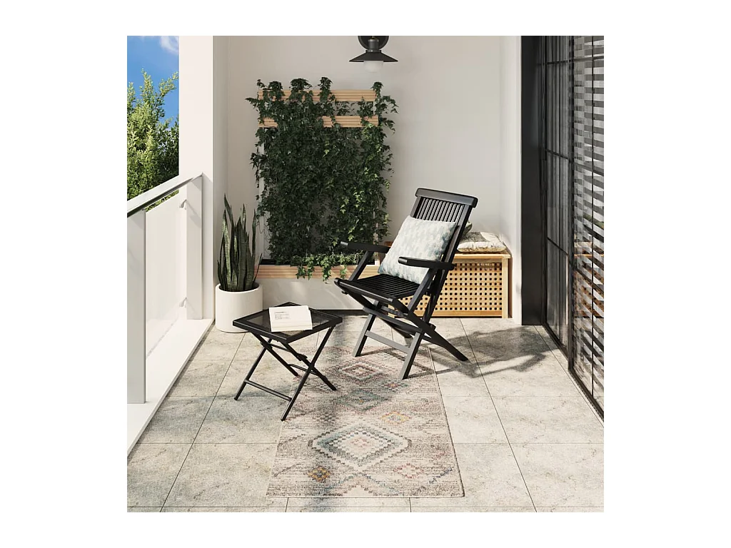 Vloerkleed ARBIZU binnen en buiten vintage stijl 80x150 cm