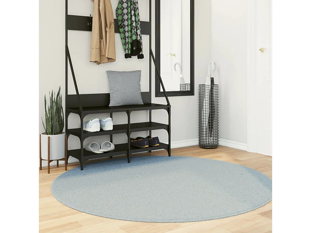 Vloerkleed HUARTE laagpolig zacht wasbaar Ø 160 cm blauw