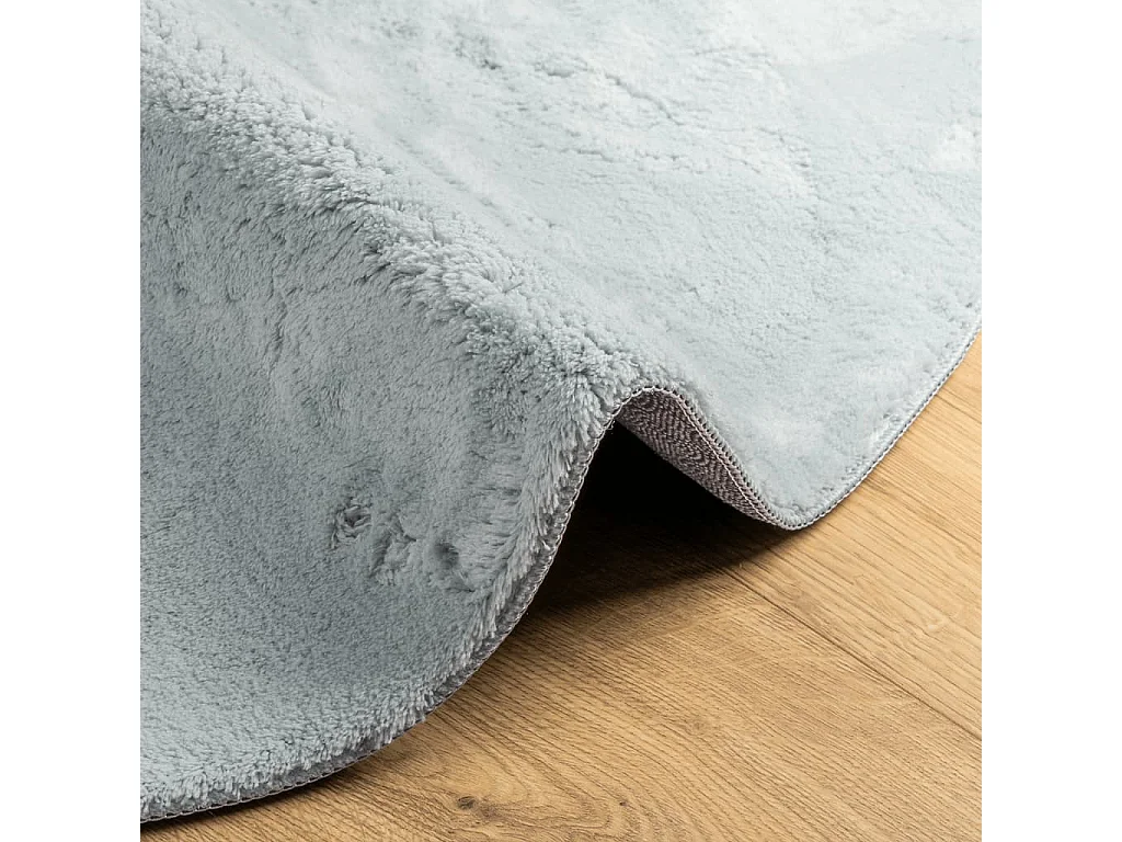 Vloerkleed HUARTE laagpolig zacht wasbaar Ø 160 cm blauw