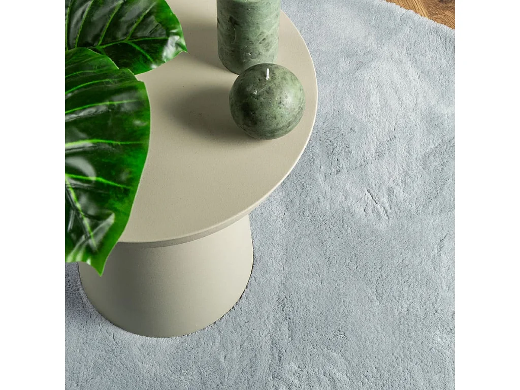 Vloerkleed HUARTE laagpolig zacht wasbaar Ø 160 cm blauw