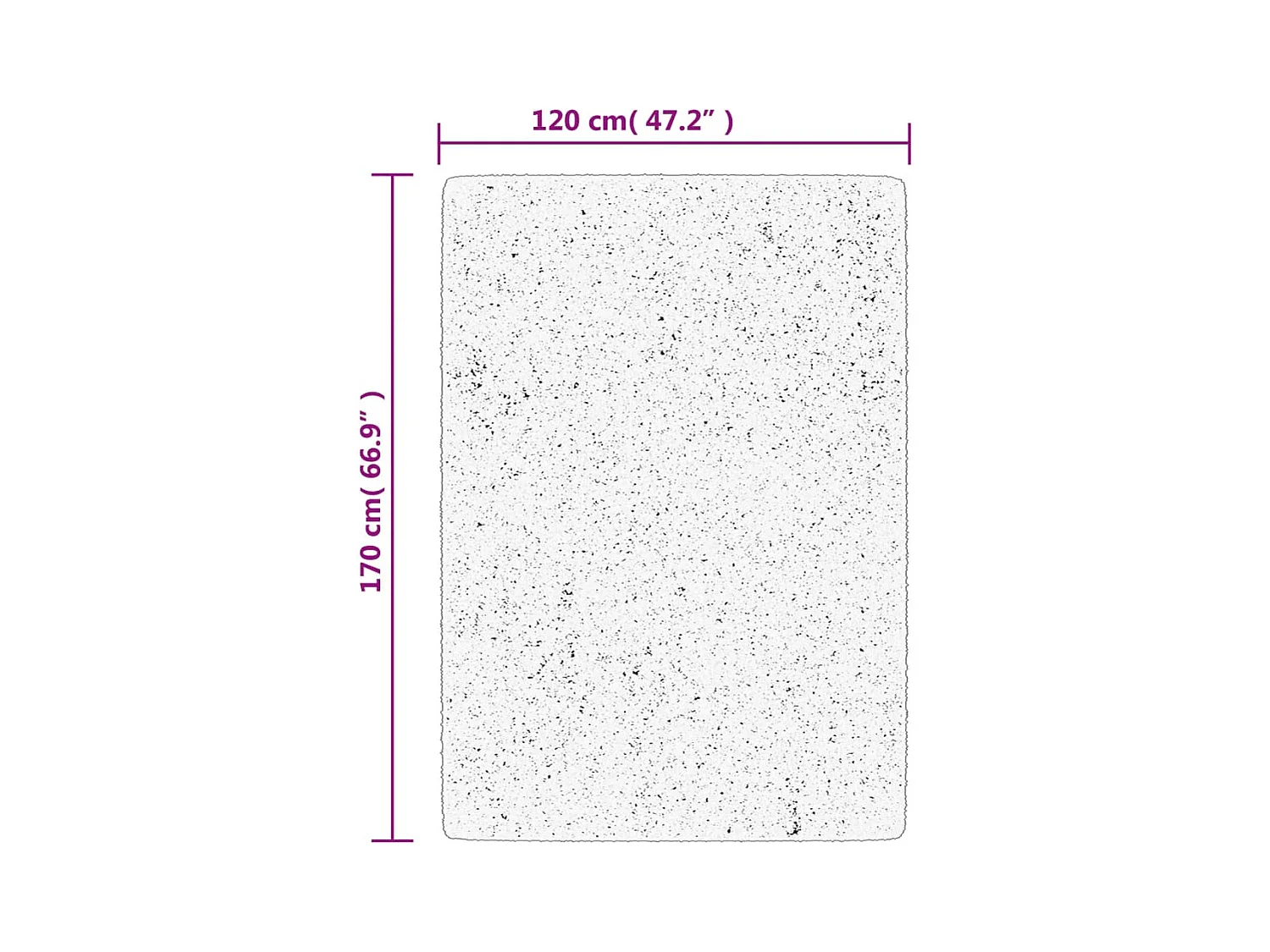 Tapis shaggy à poils longs moderne noir et crème 120x170 cm