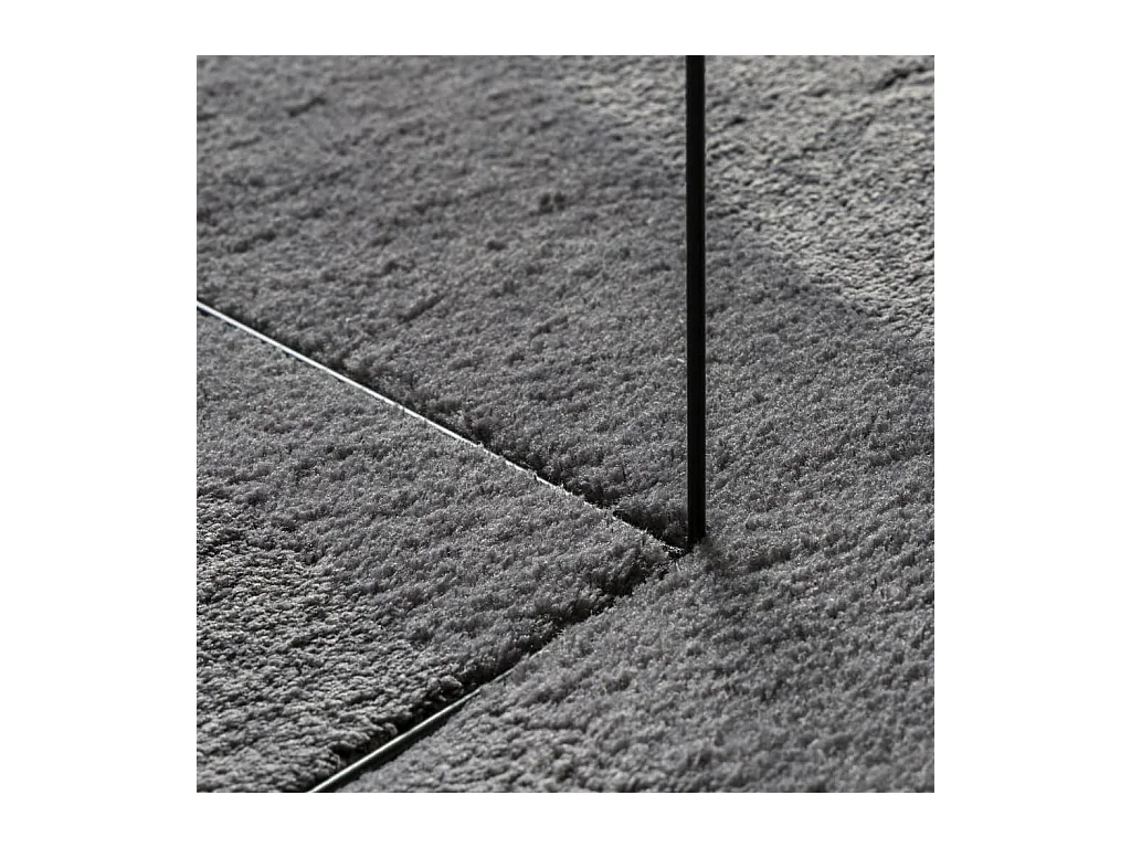 Tapis HUARTE à poils courts doux et lavable anthracite Ø 120 cm