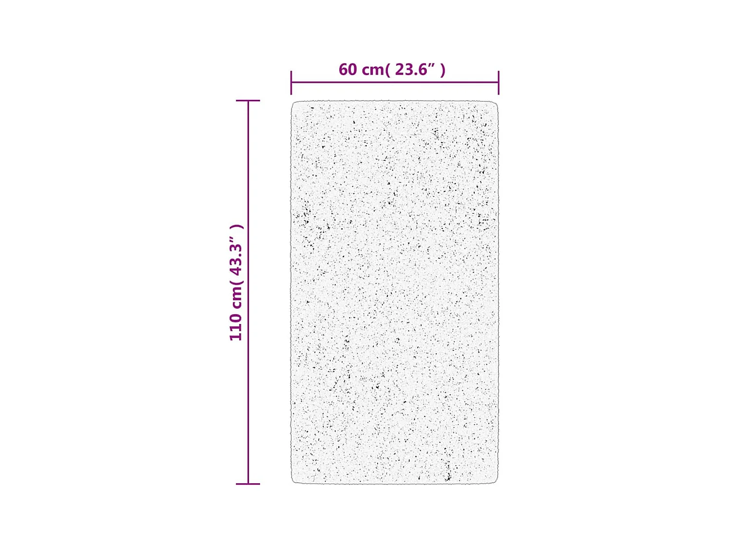 Tapis shaggy à poils longs moderne beige anthracite 60x110 cm
