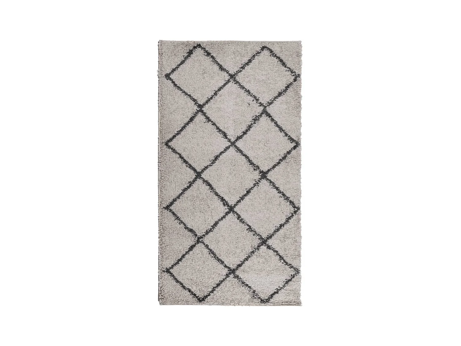 Tapis shaggy à poils longs moderne beige anthracite 60x110 cm