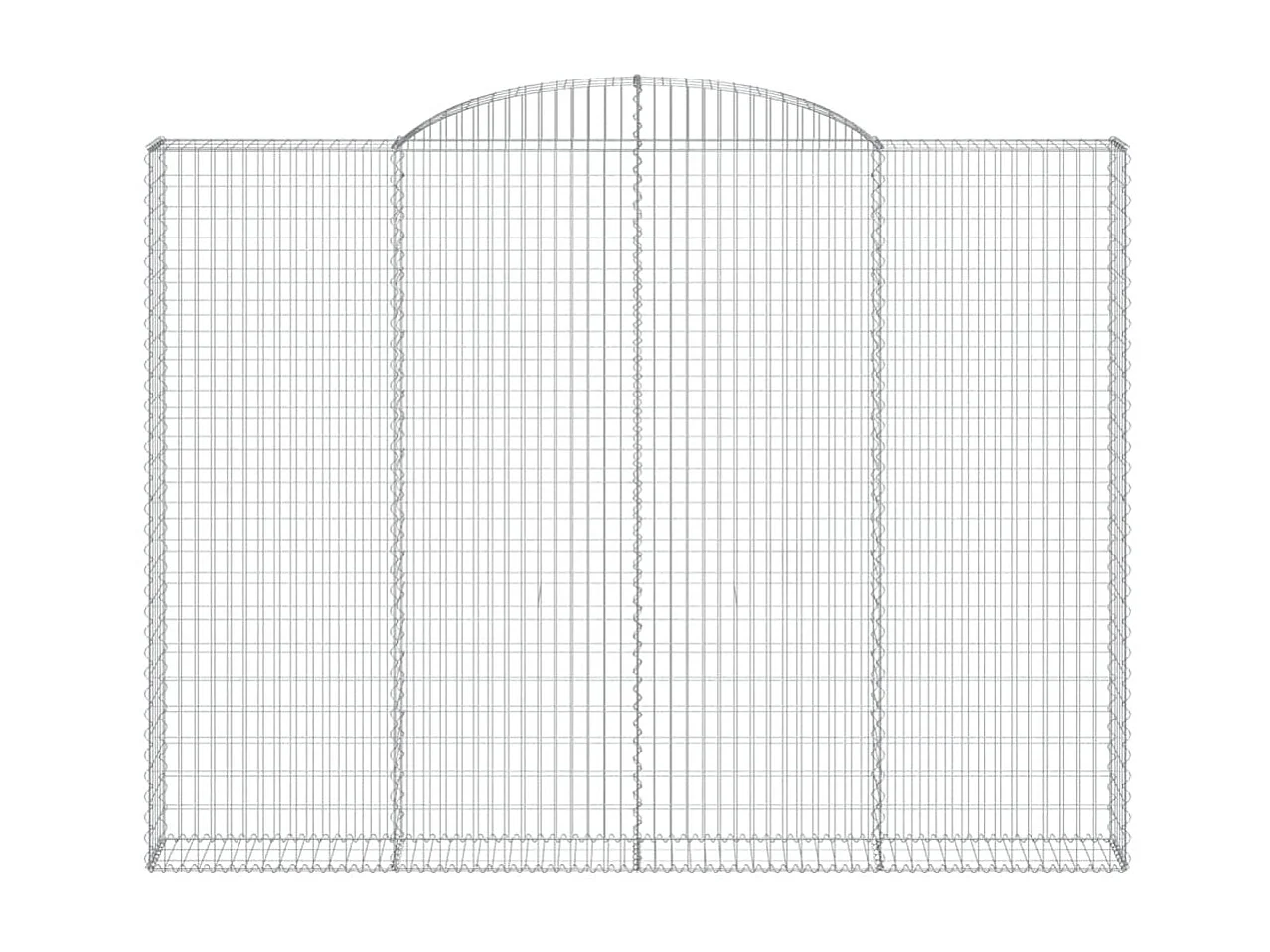 Paniers à gabions arqués 4 pcs 300x30x220/240 cm fer galvanisé