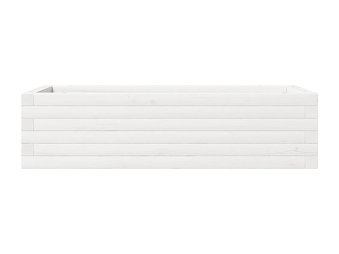 Jardinière blanc 90x40x23 cm bois de pin massif