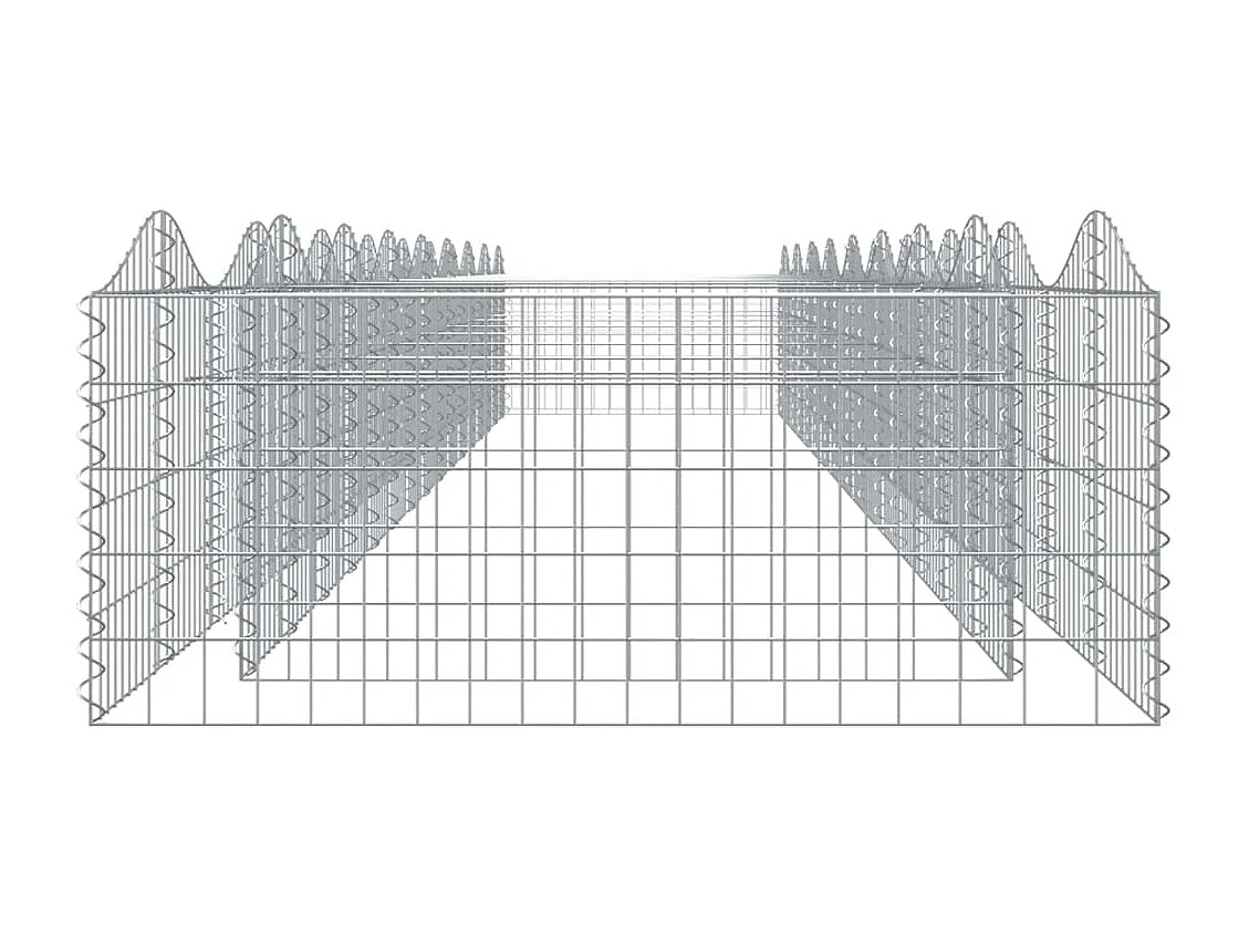 Canteiro elevado gabião arqueado 800x100x50cm ferro galvanizado