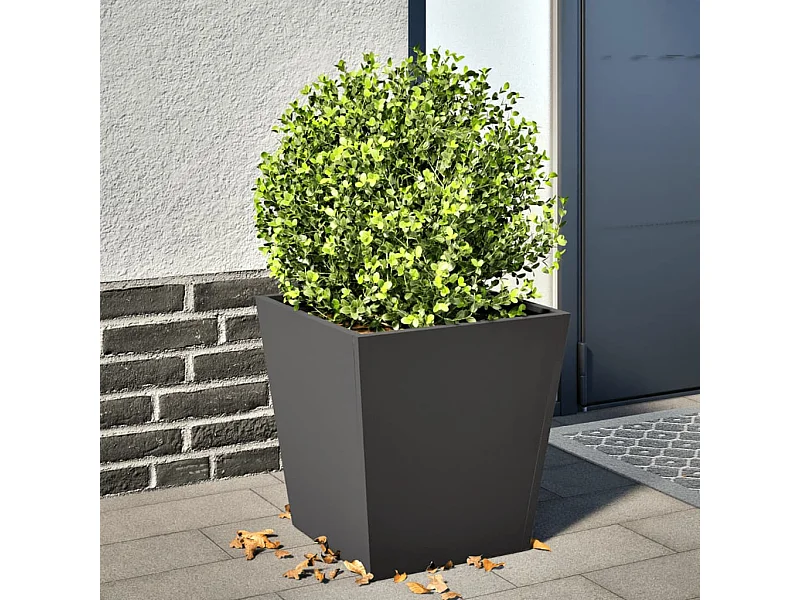 Vaso/floreira de jardim 40x40x40 cm aço preto