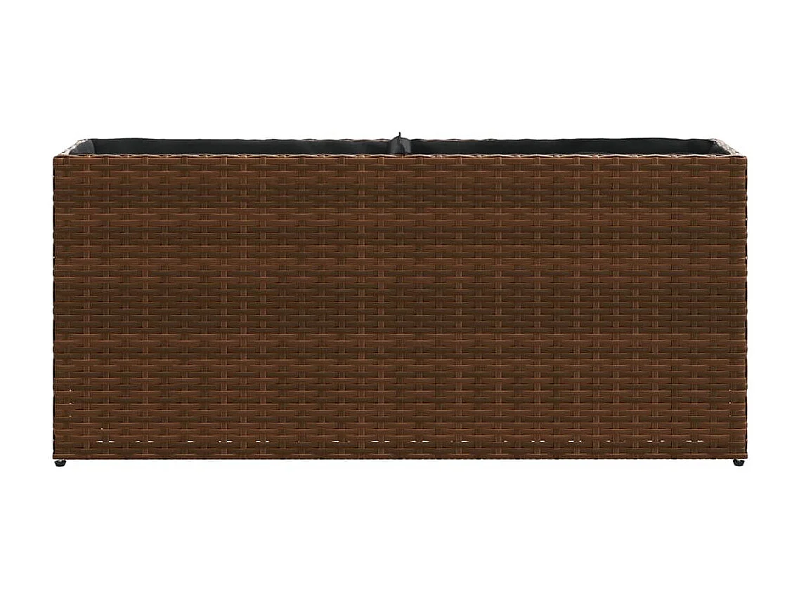 Hochbeet mit 2 Fächern Braun 90x20x40 cm Poly Rattan