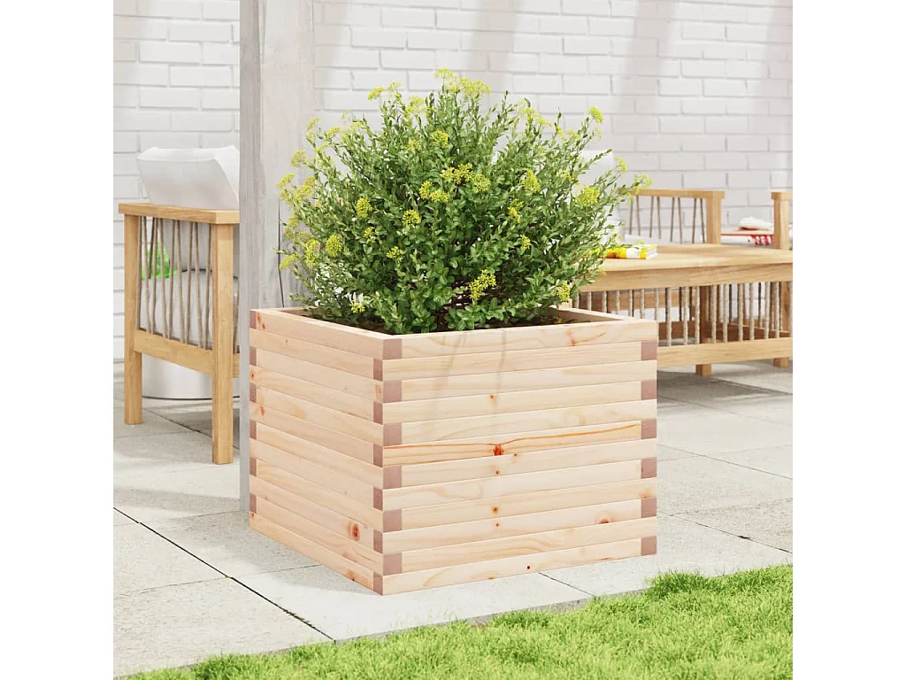 Jardinière 60x60x45,5 cm bois de pin massif