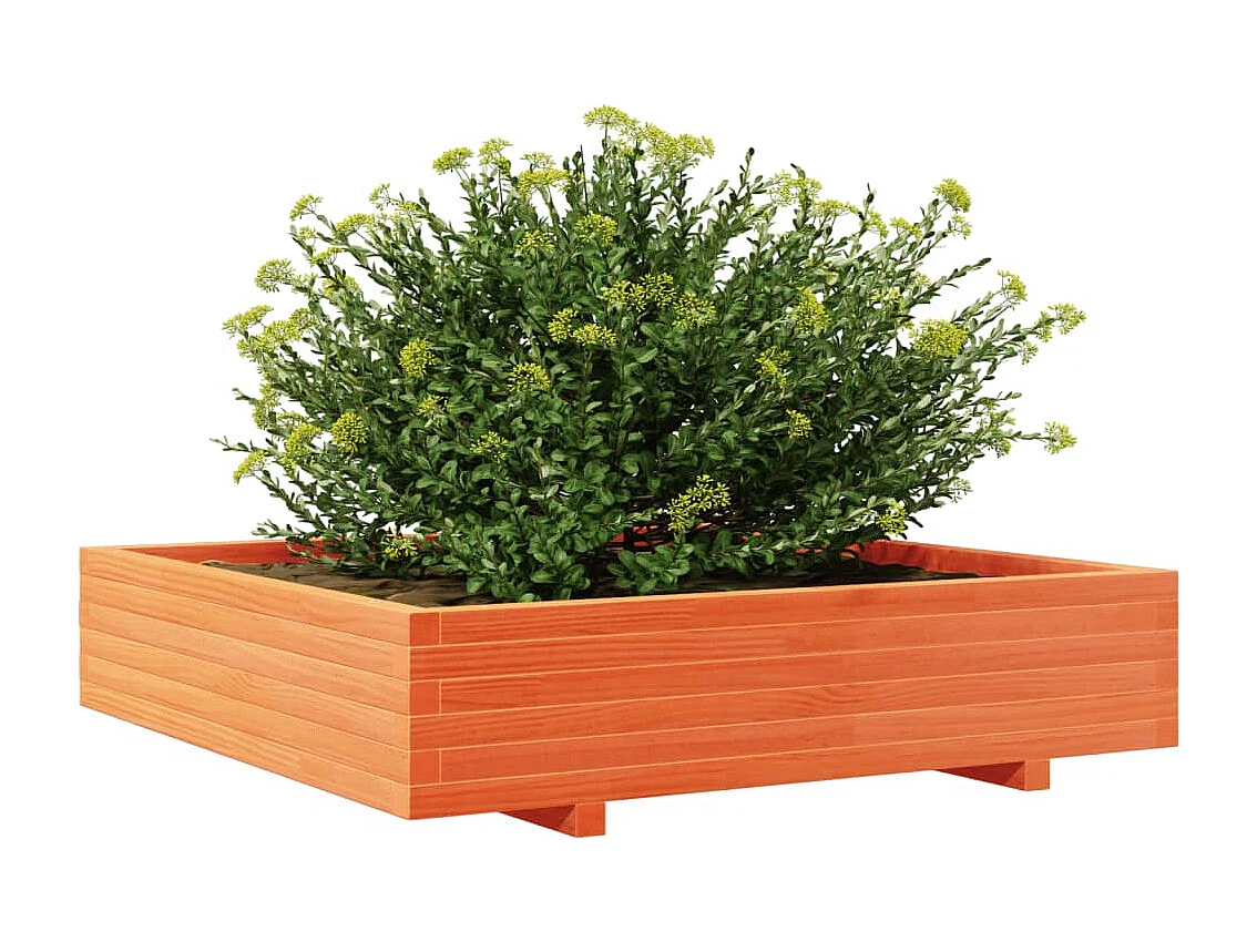 Jardinière cire marron 110x110x26,5 cm bois de pin massif
