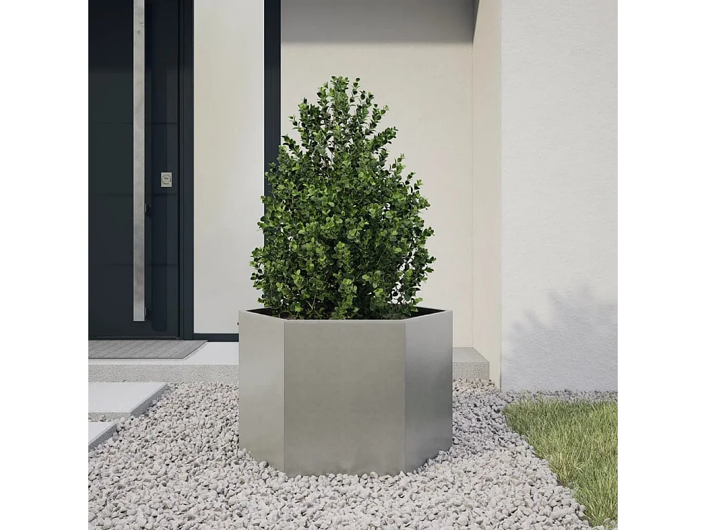 Jardinière hexagone 69x60x45 cm acier inoxydable
