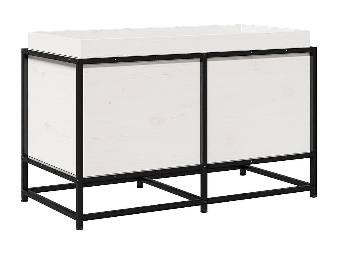 Plantenbak 80x40x50 cm massief grenenhout wit